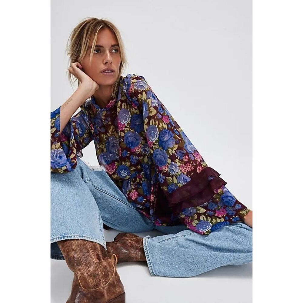 Free People Noella Mini Dress - Wine Combo